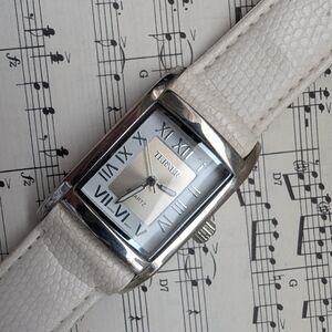 Silver and White Wearable Watch